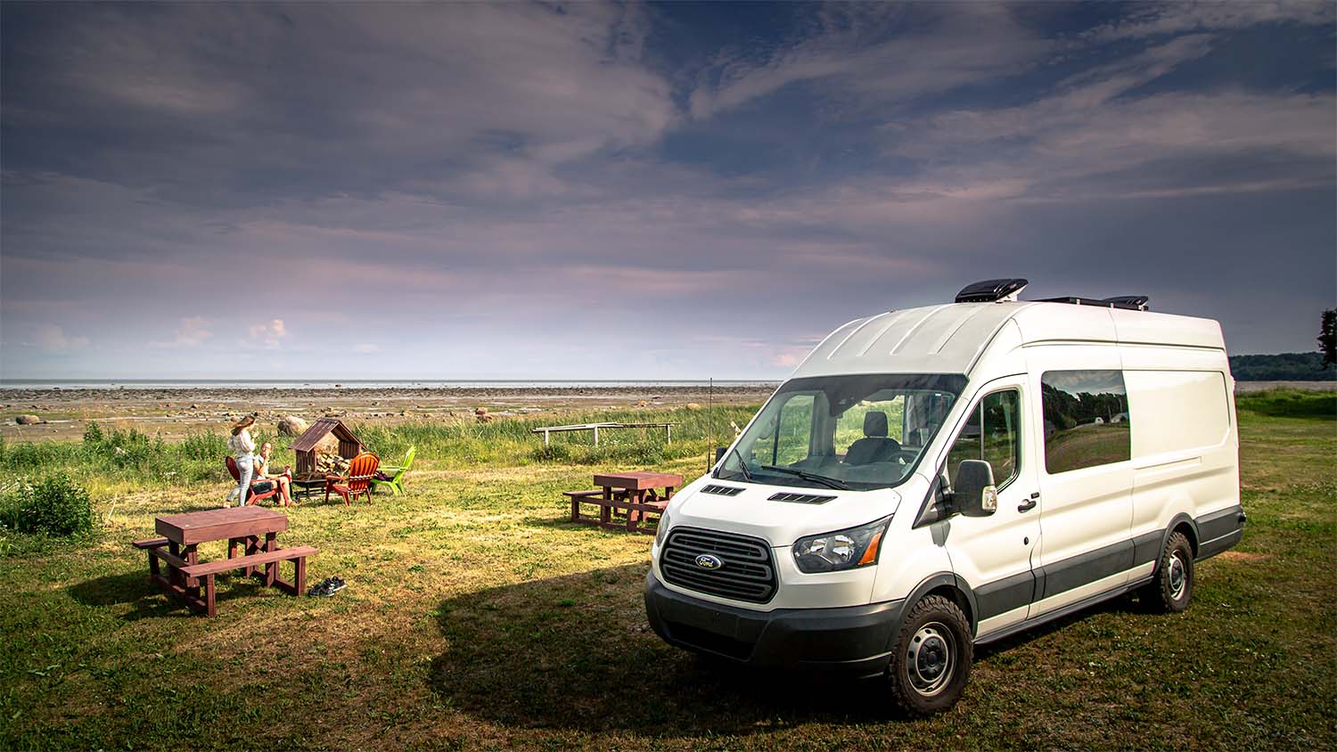 minibus next to picnic area