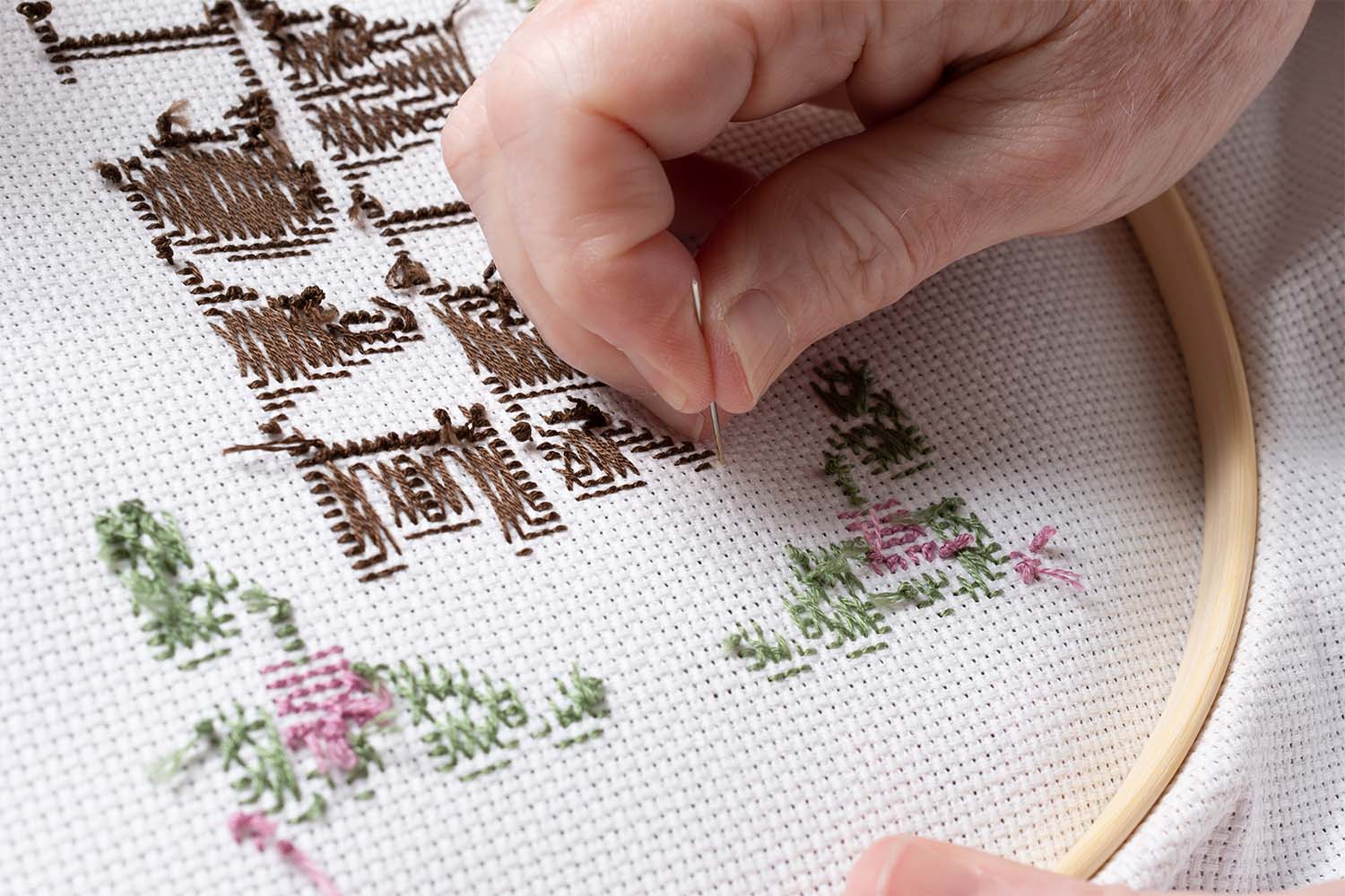 doing cross stitch