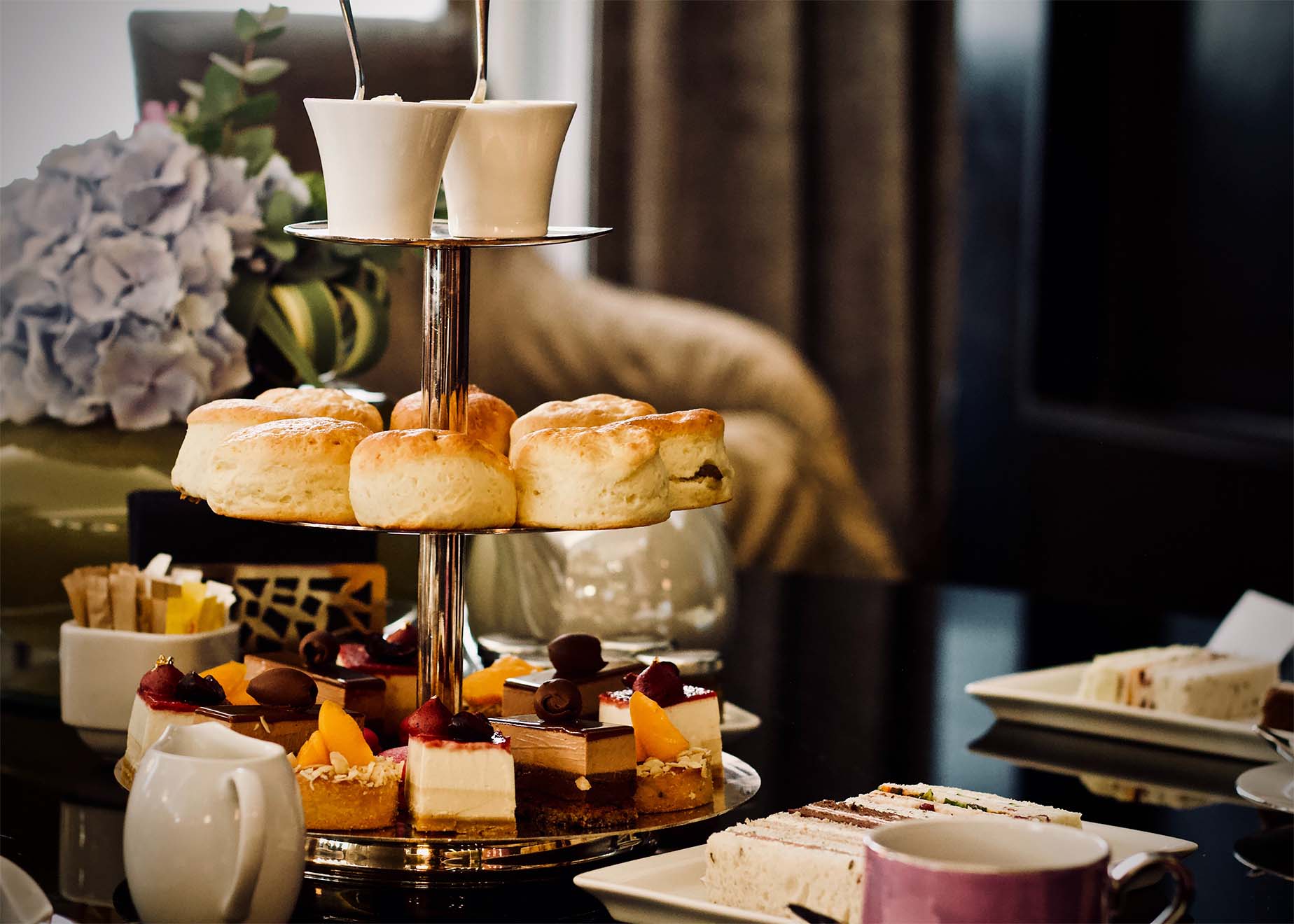 cake stand with scones