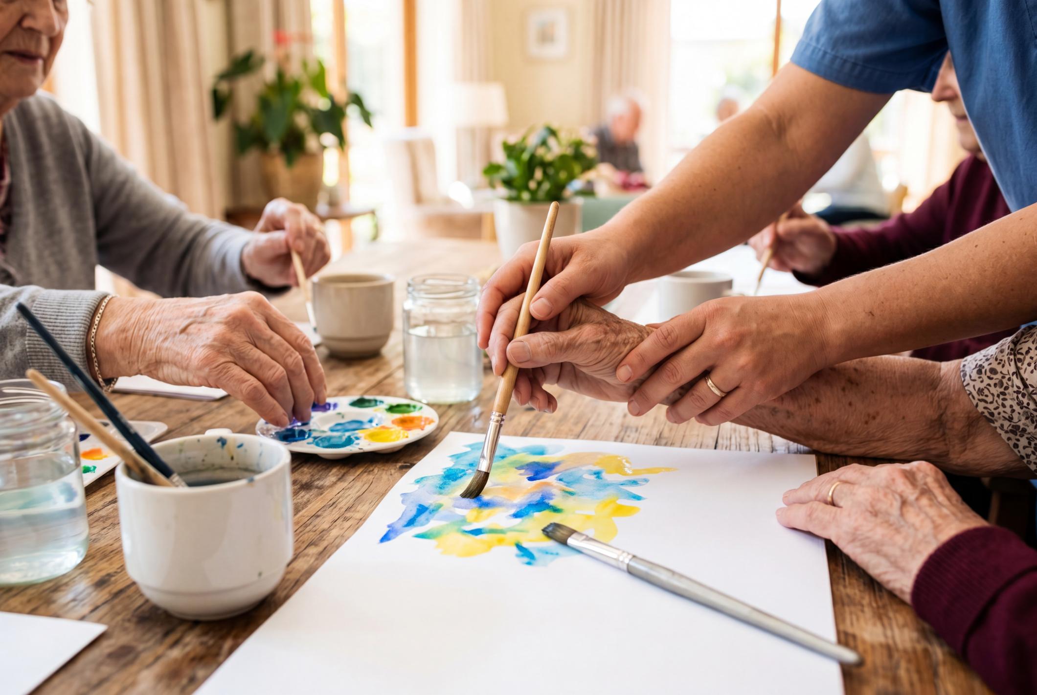 painting activity in a care home